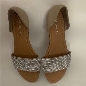 Andiamo Women's Pearl-Embellished D'Orsay Sandals in Beige